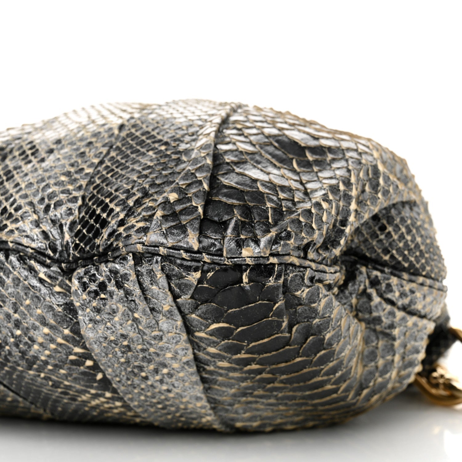 Snakeskin Medium Hysteria Top Handle Bag Black White