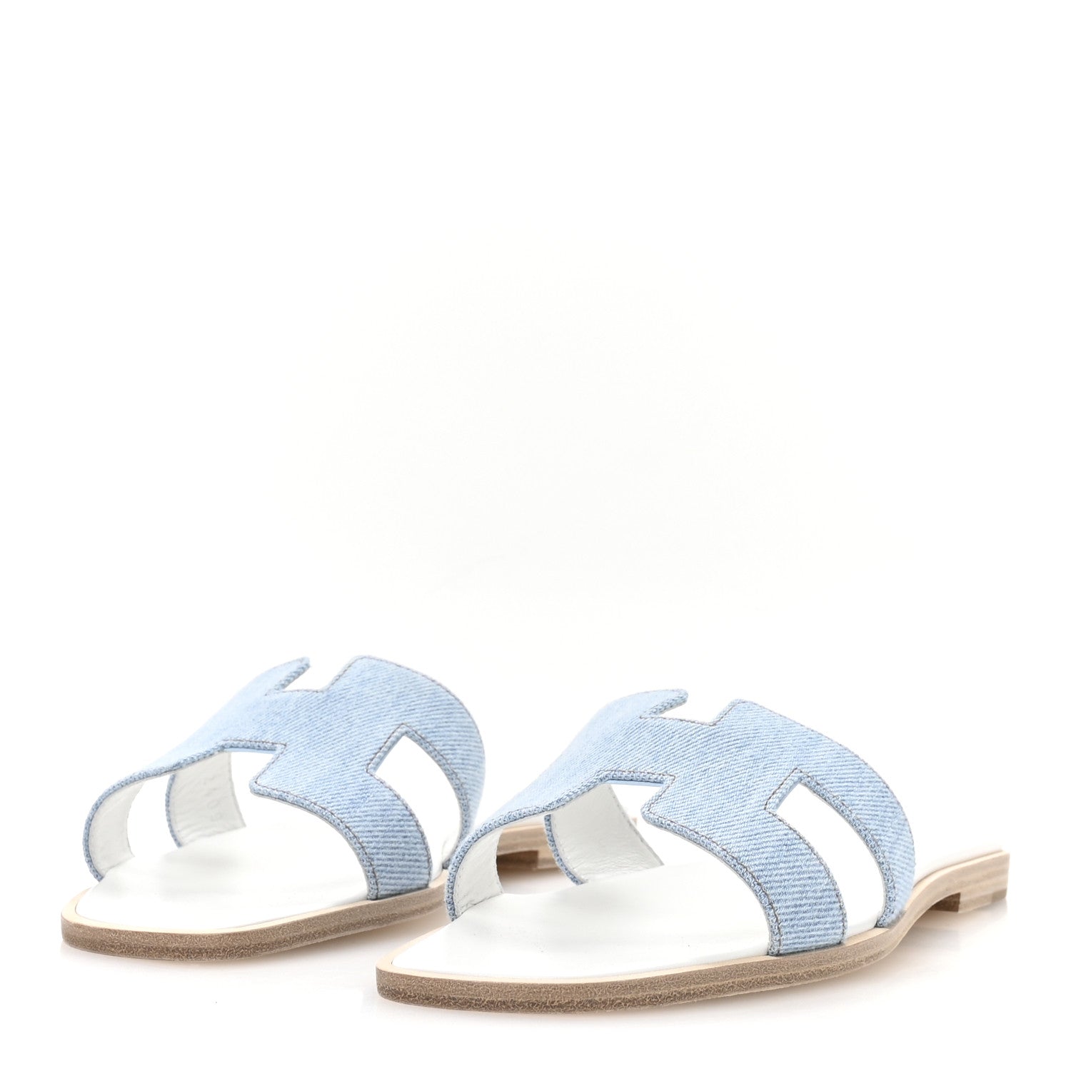 Denim Canvas Oran Sandals 37.5 Bleu Clair