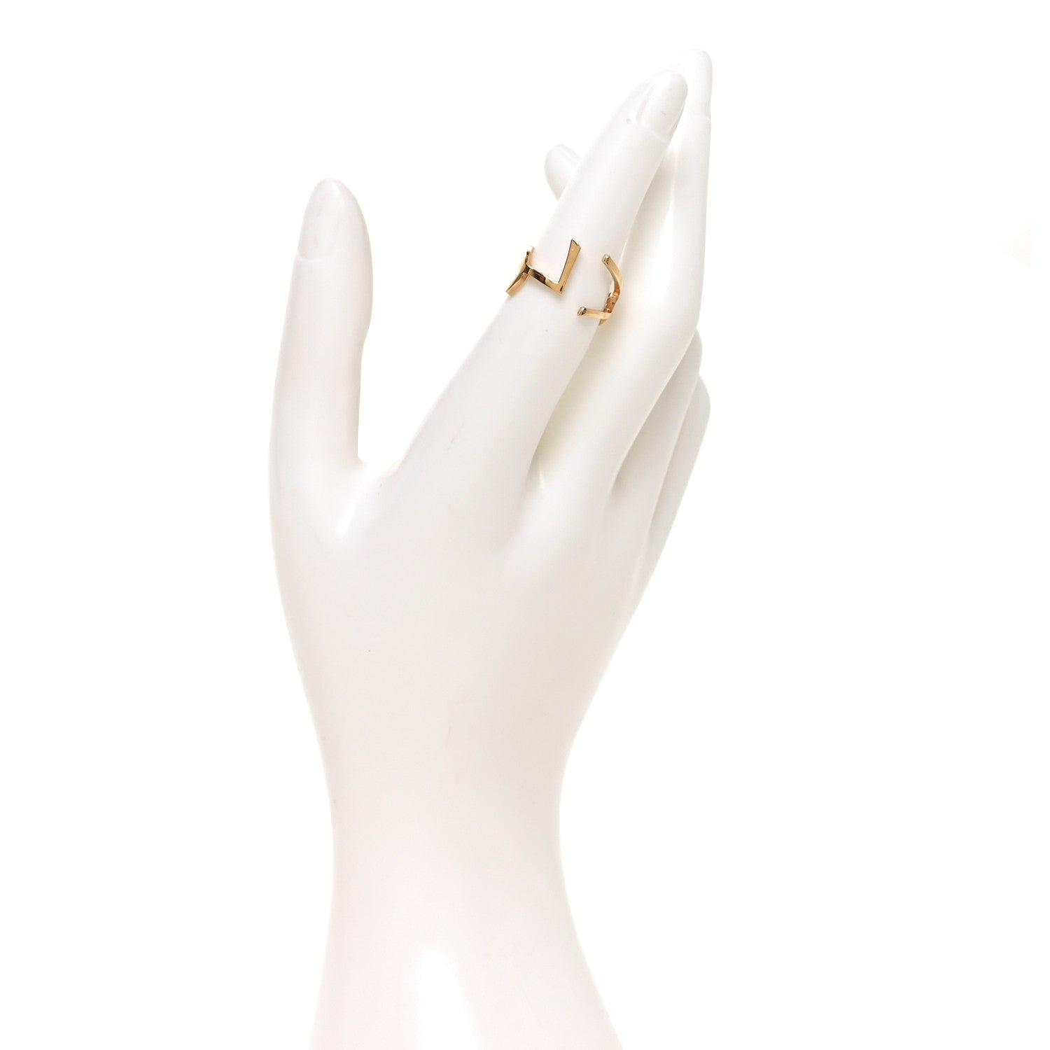 Straited Brass Monogram Ring 6 Gold