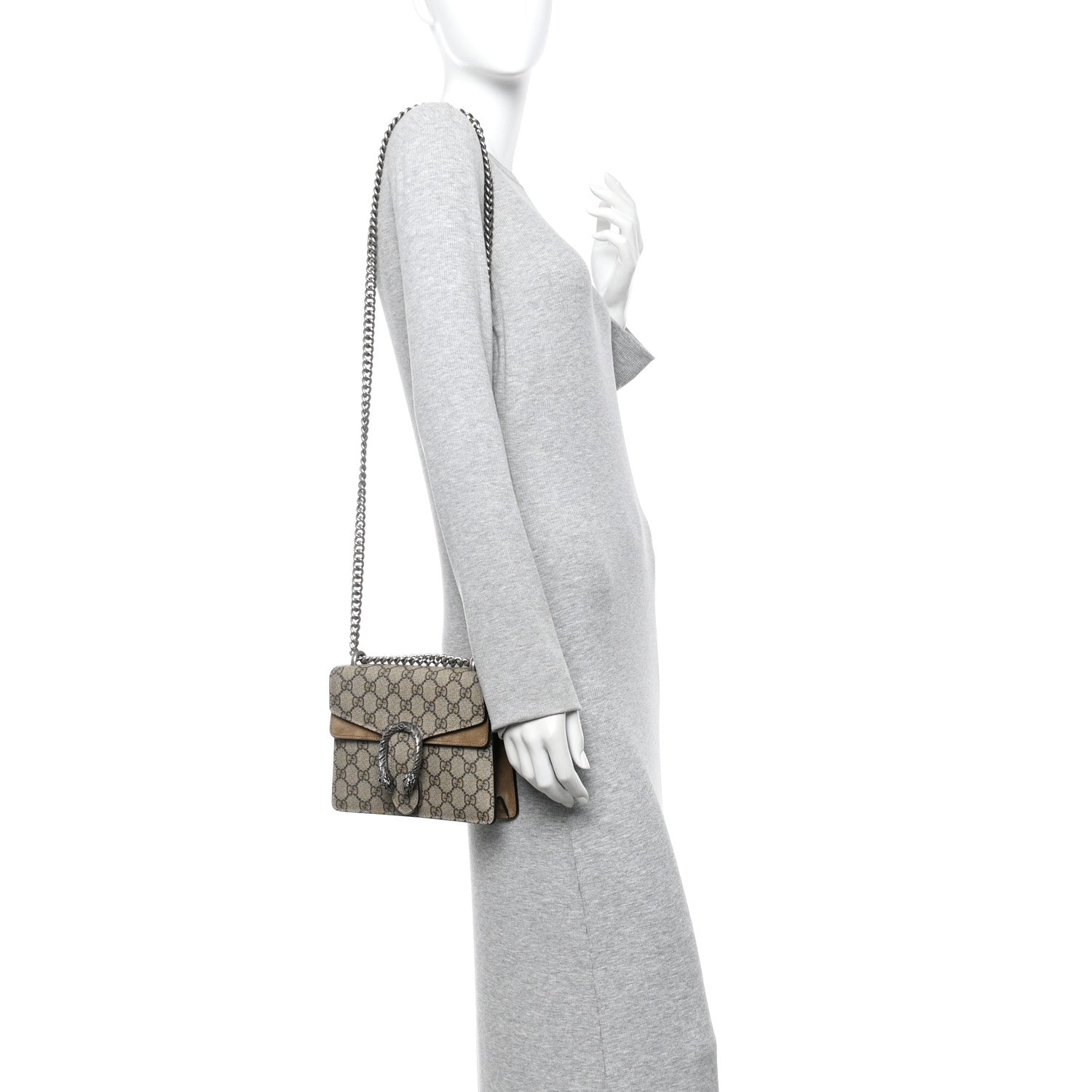 GG Supreme Monogram Mini Dionysus Shoulder Bag Taupe