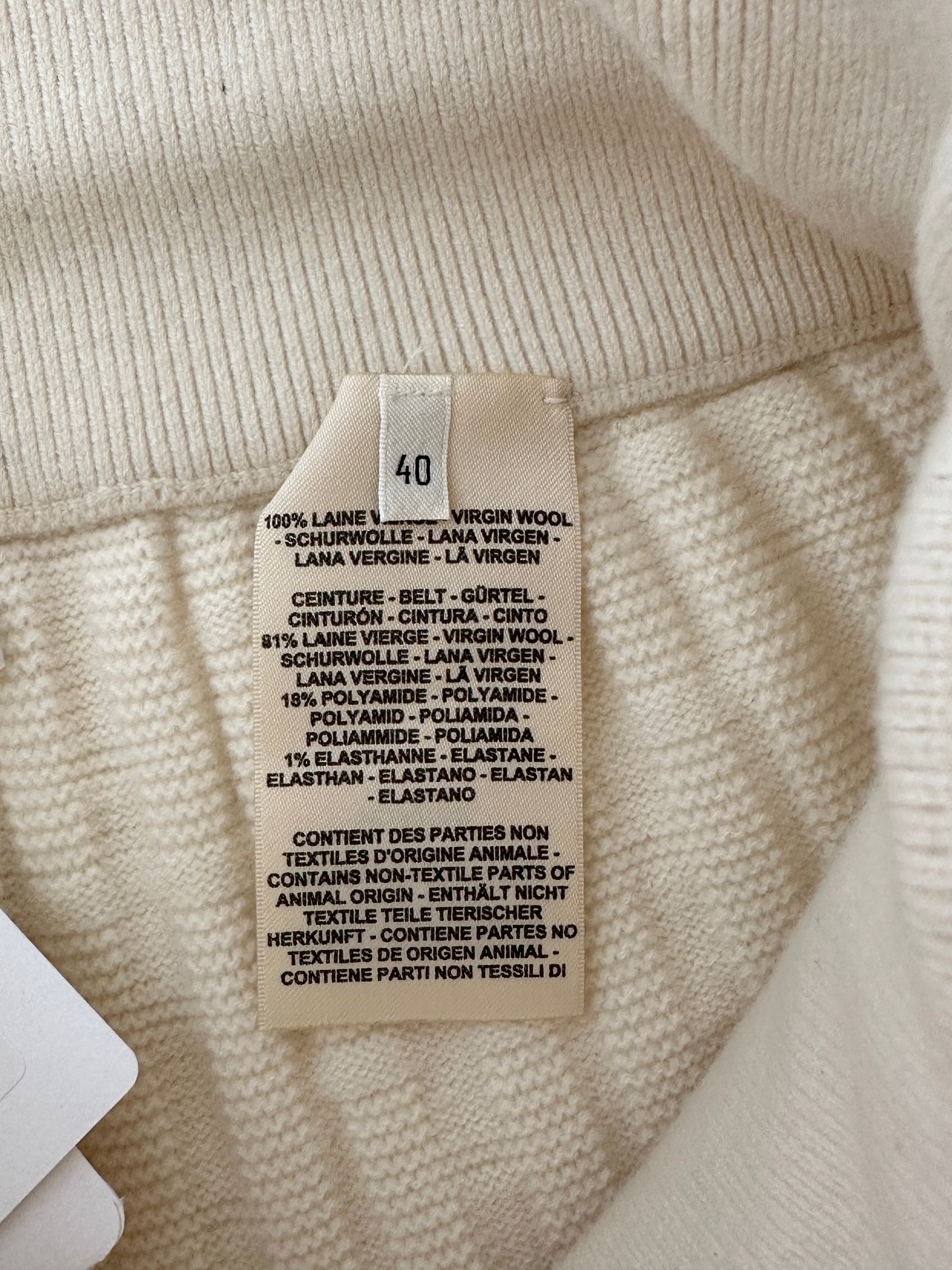 Hermes "H" Wool Jogging Pants In Blanc Naturel Size FR 40 (UK 12)