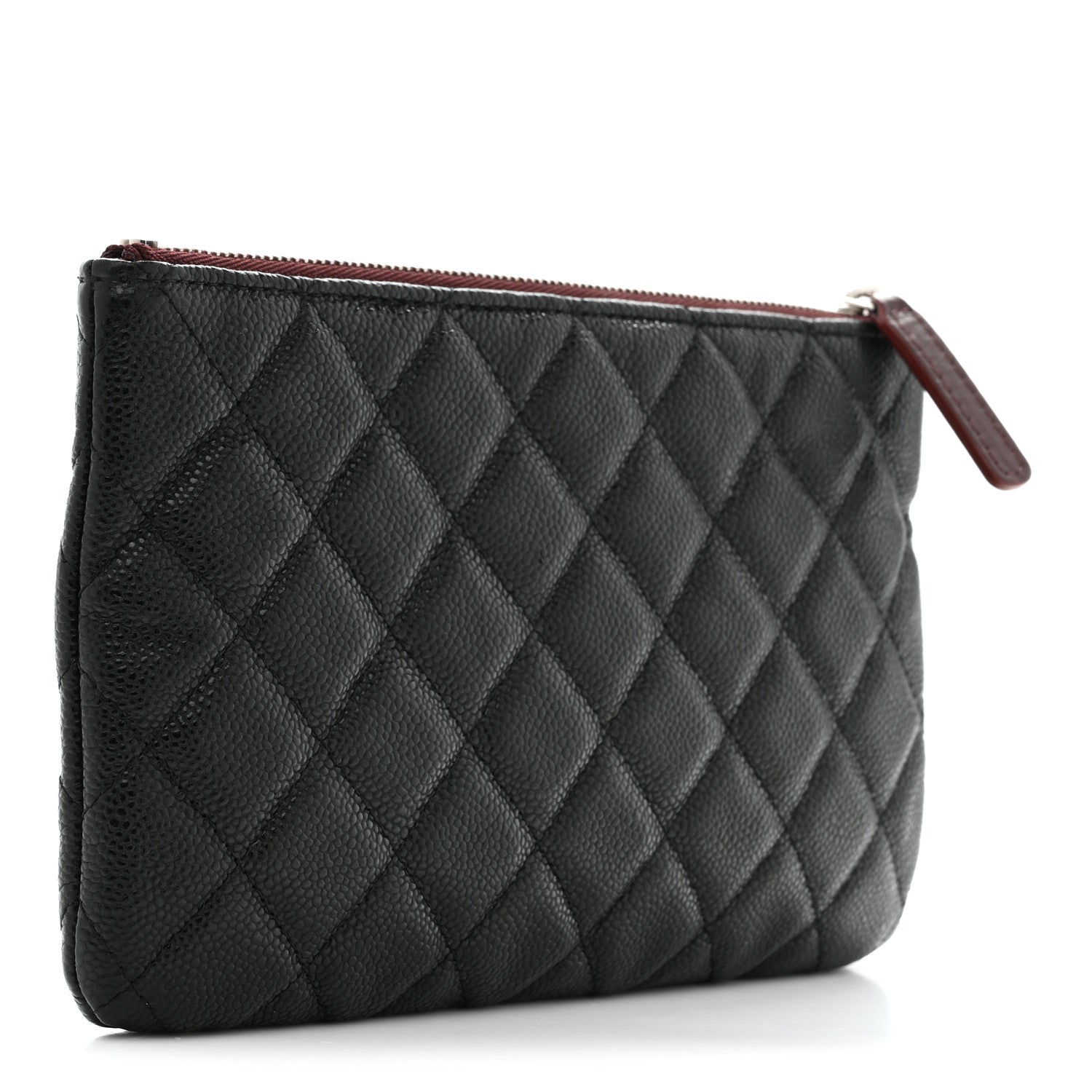 Caviar Quilted Cosmetic Case Black