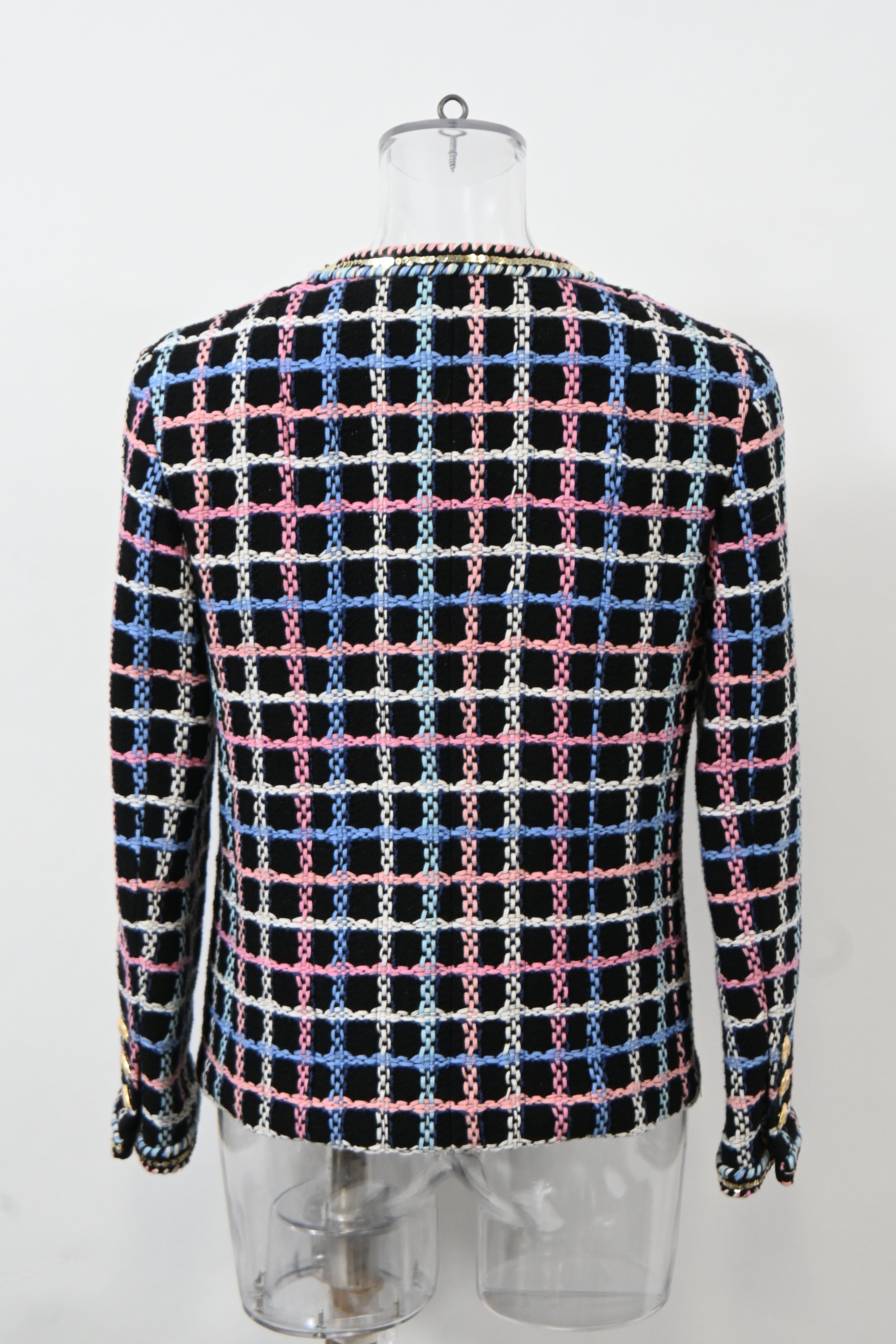 Women's Chanel 2022 Printed Evening Tweed Jacket in Multicolor Cotton