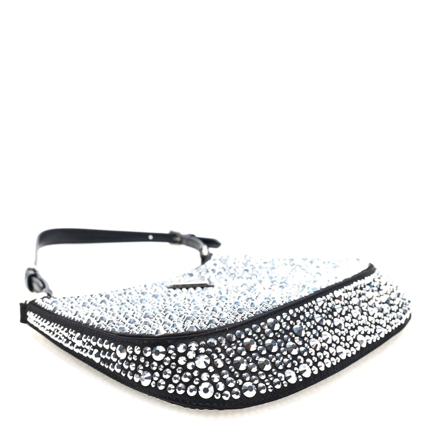 Satin Crystal Cleo Adjustable Strap Shoulder Bag Metal