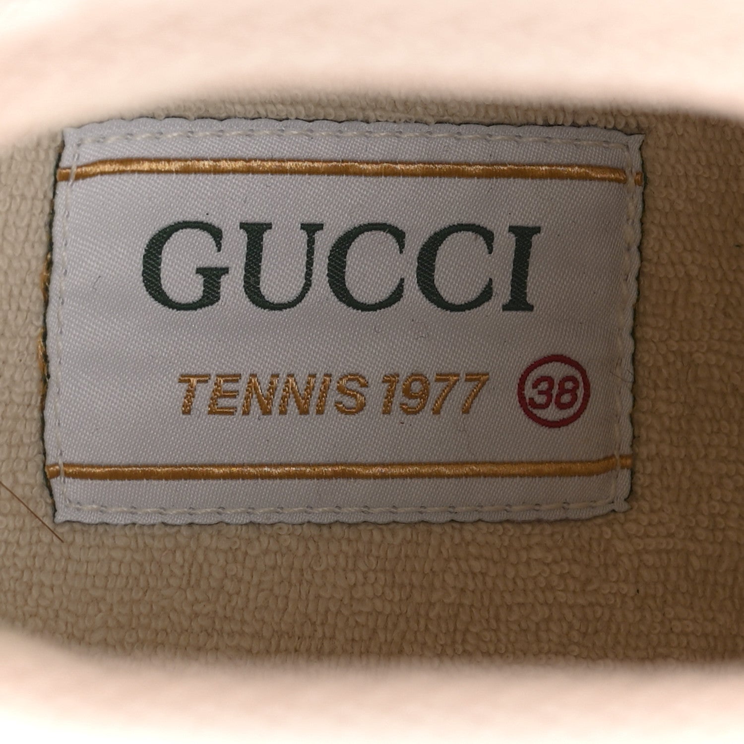 New Canvas GG Monogram Womens Tennis 1977 High Top 55mm Platform Sneakers 38 Skin Rose Dark Skin Rose