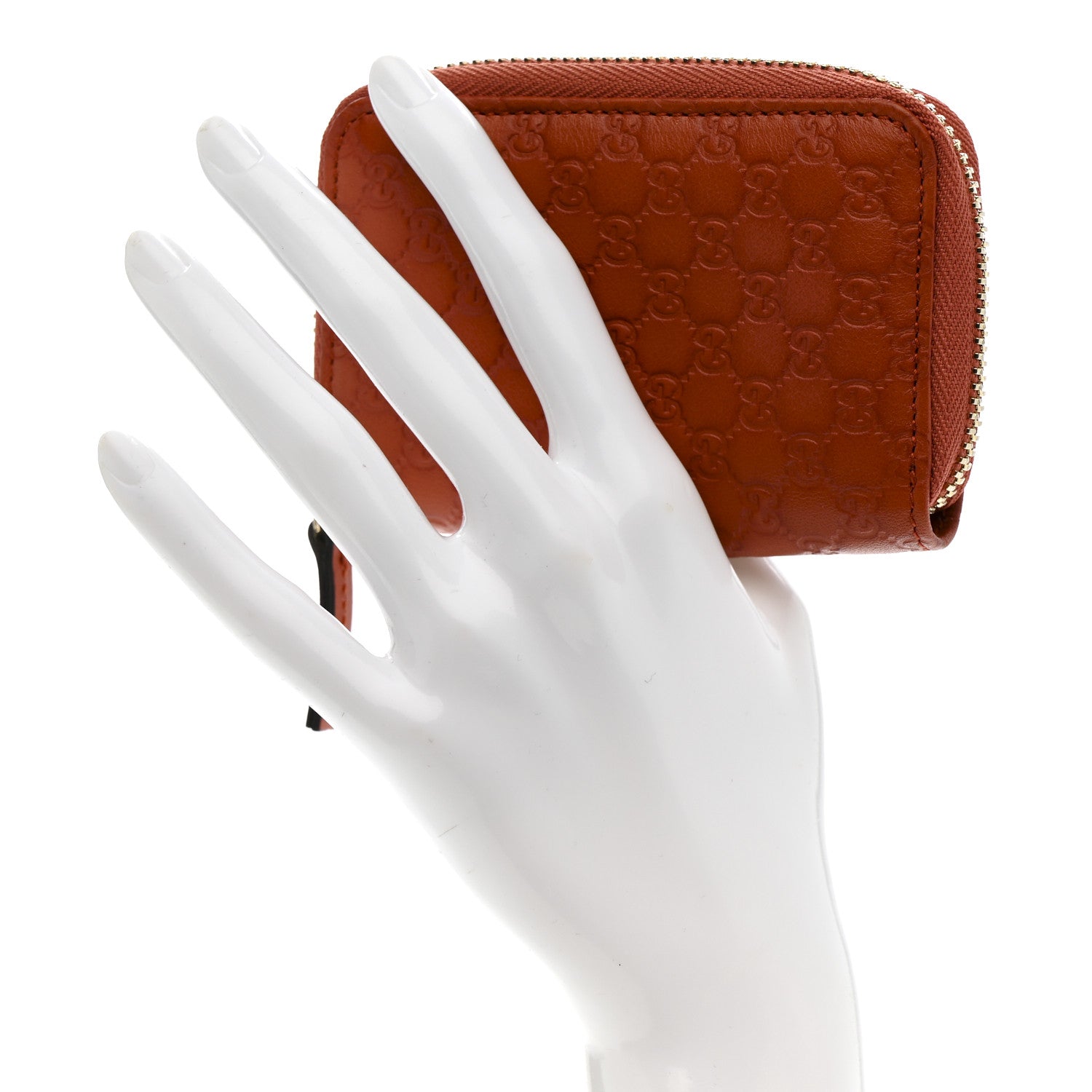 Microguccissima Zip Around Key Case Sun Orange