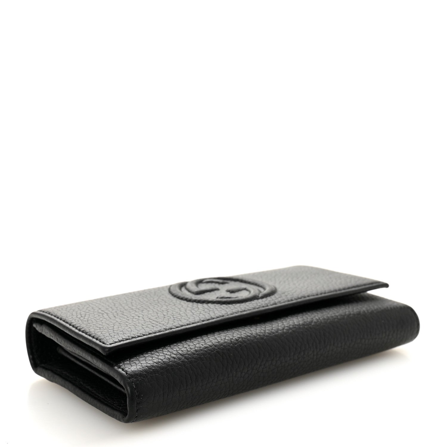 Pebbled Calfskin Large Soho Continental Wallet Black