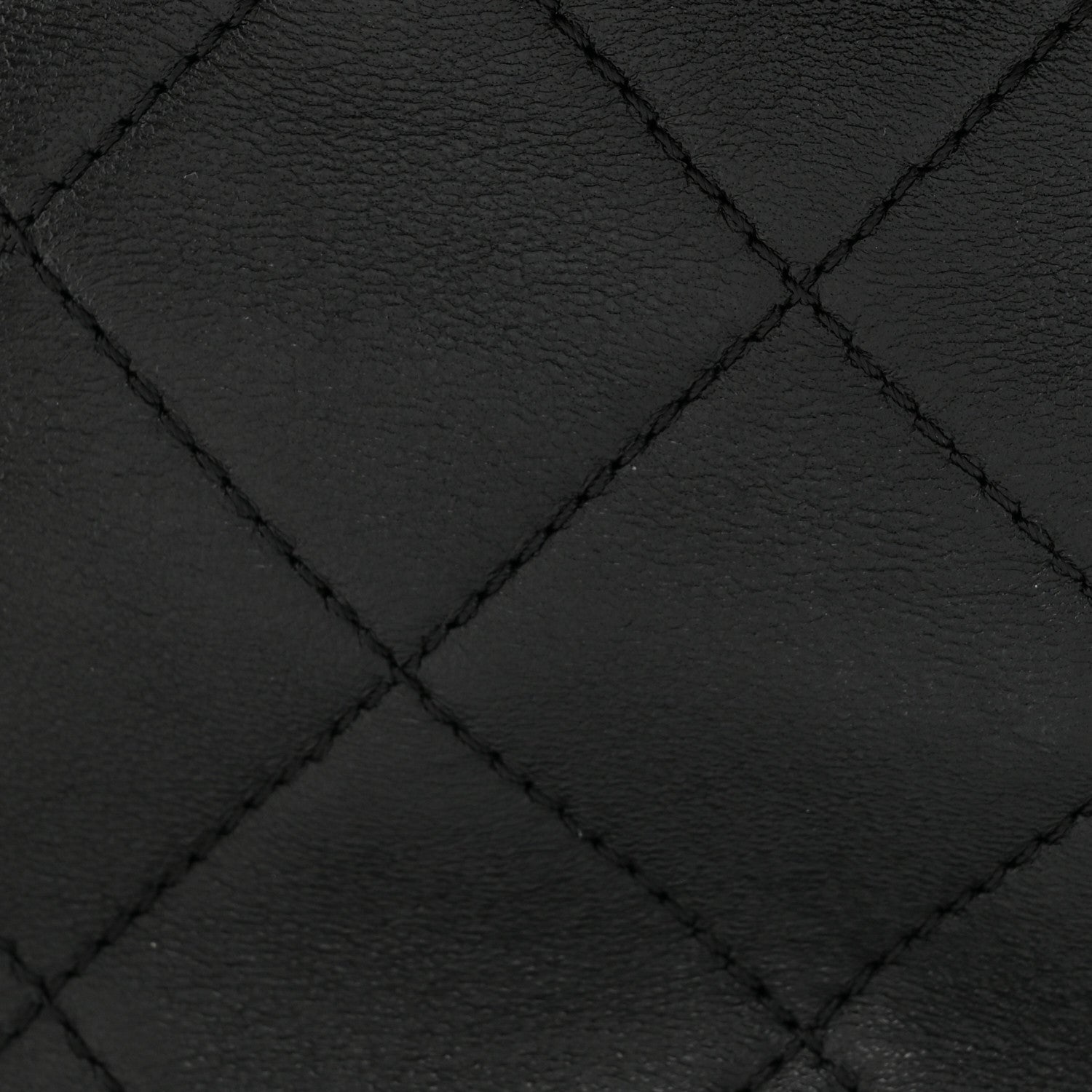 Lambskin Quilted Resin Bi-Color Chain Bucket Bag Black