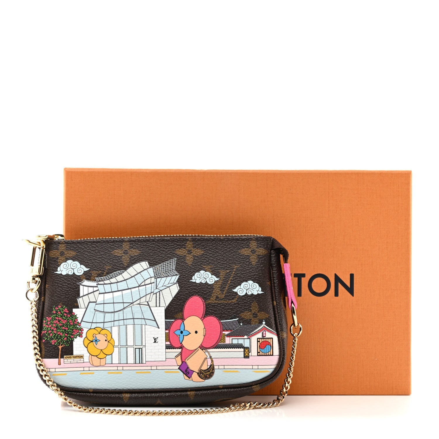 Monogram 2022 Christmas Animation Seoul Mini Pochette Accessories Fuchsia