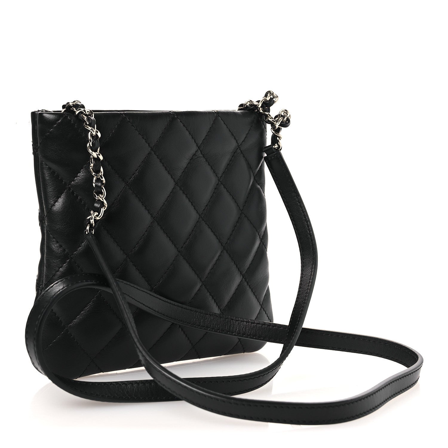Lambskin Quilted Uniform Crossbody Bag Black