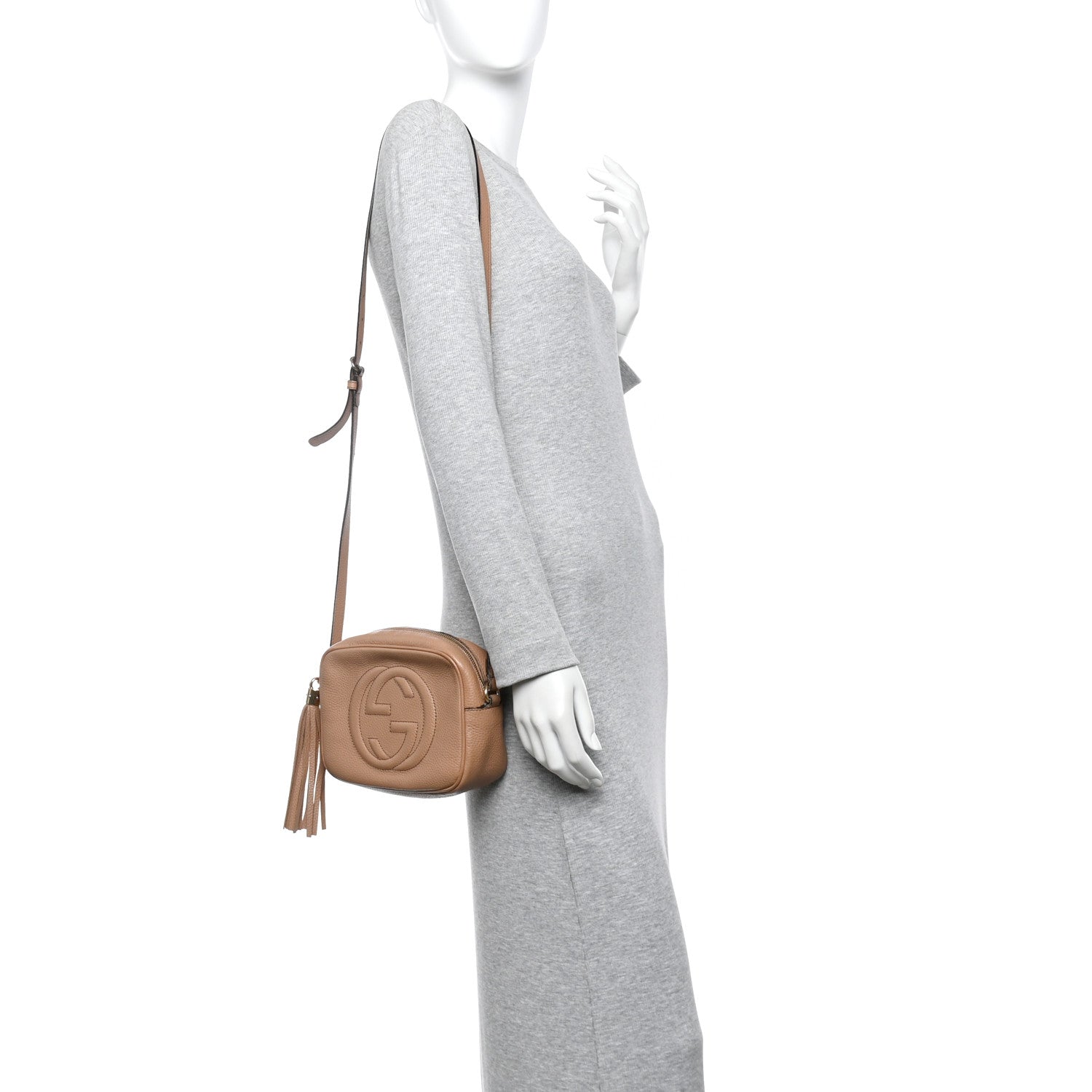 Pebbled Calfskin Small Soho Disco Bag Camelia