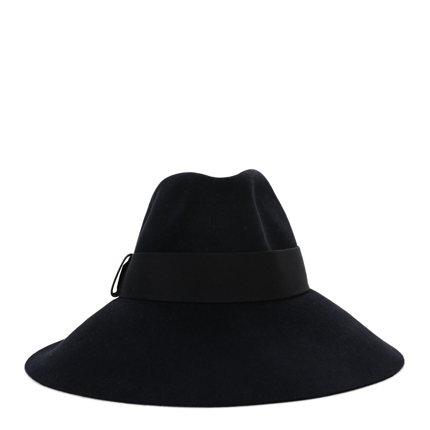 Felt Leather Monogram Fedora XL Hat Black