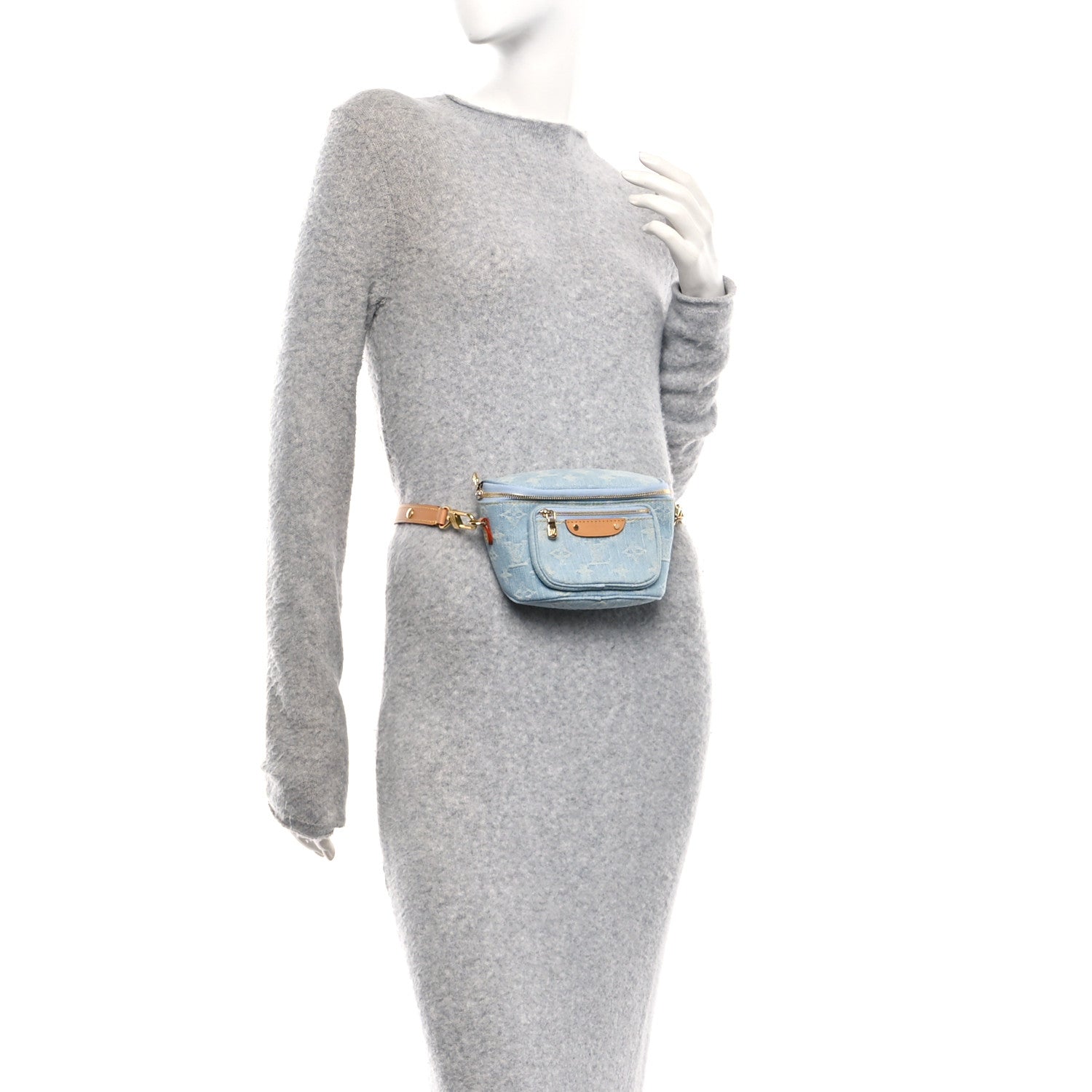 Monogram Denim Mini Bumbag Sky Blue
