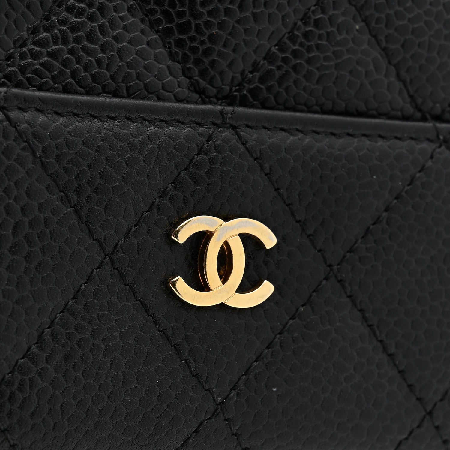 Caviar Quilted Compact French Flap Wallet Black