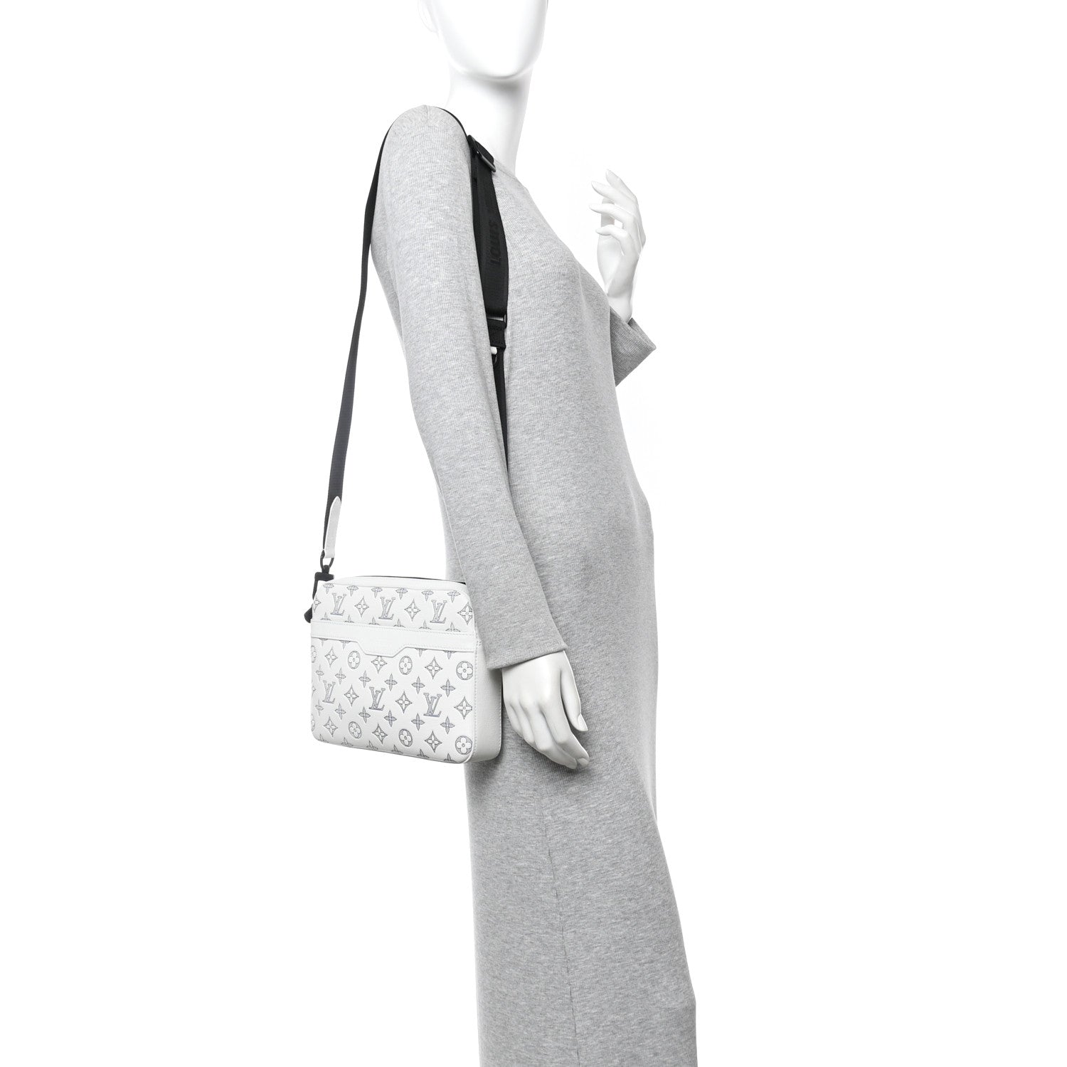 Monogram Shadow G65 Trio Messenger White