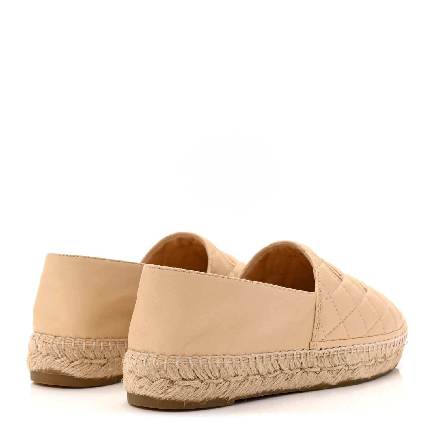 Lambskin Quilted CC Espadrilles 36 Beige