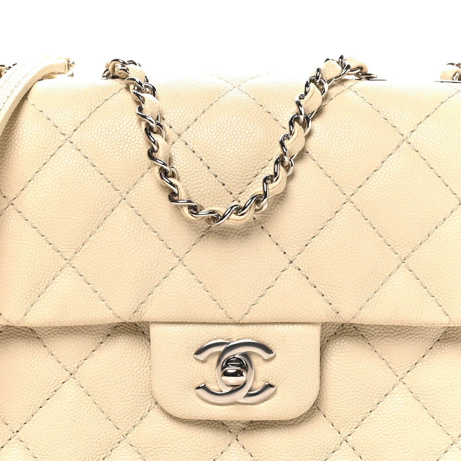 Caviar Quilted Medium Urban Companion Flap Ivory