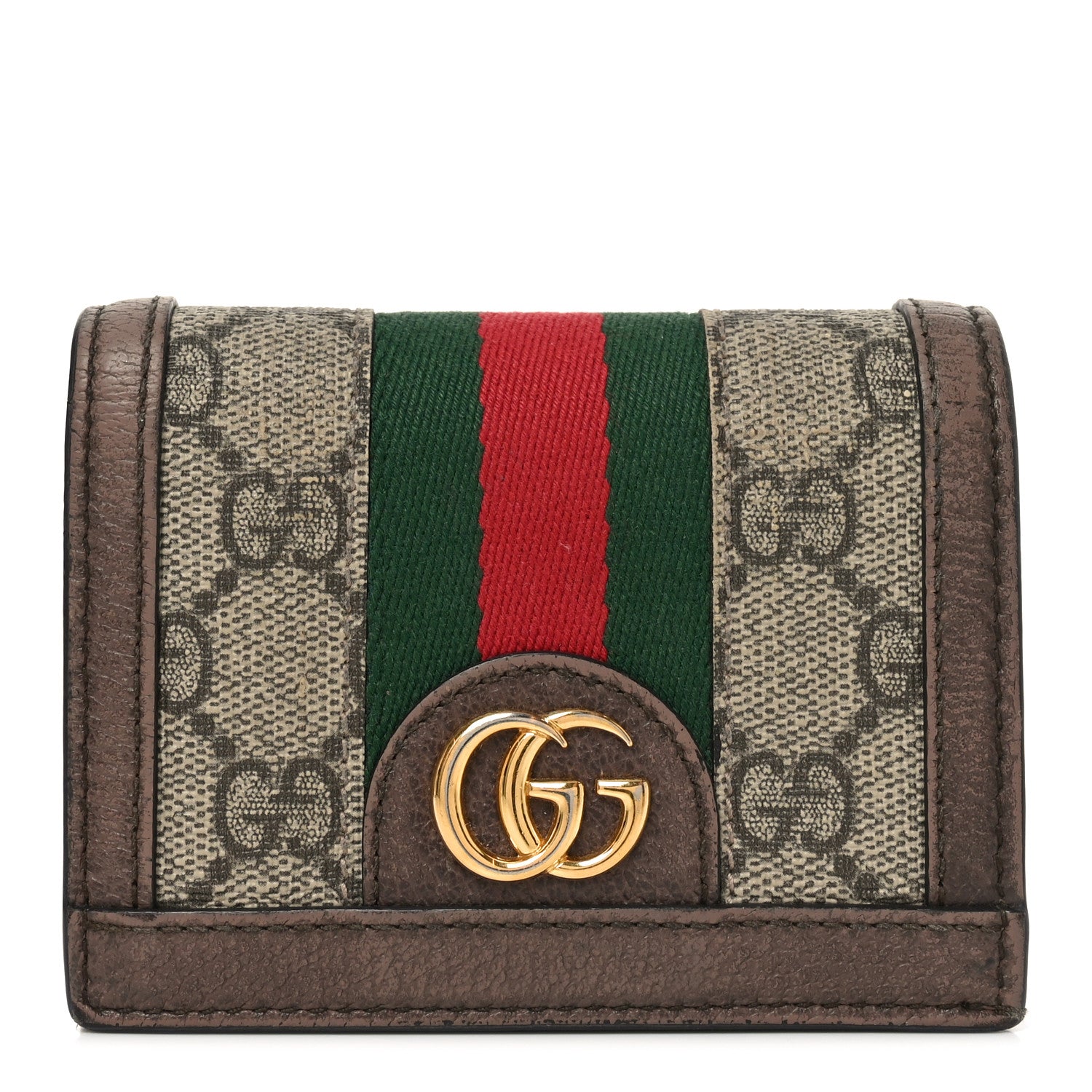 GG Supreme Monogram Web Ophidia Card Case Beige New Acero