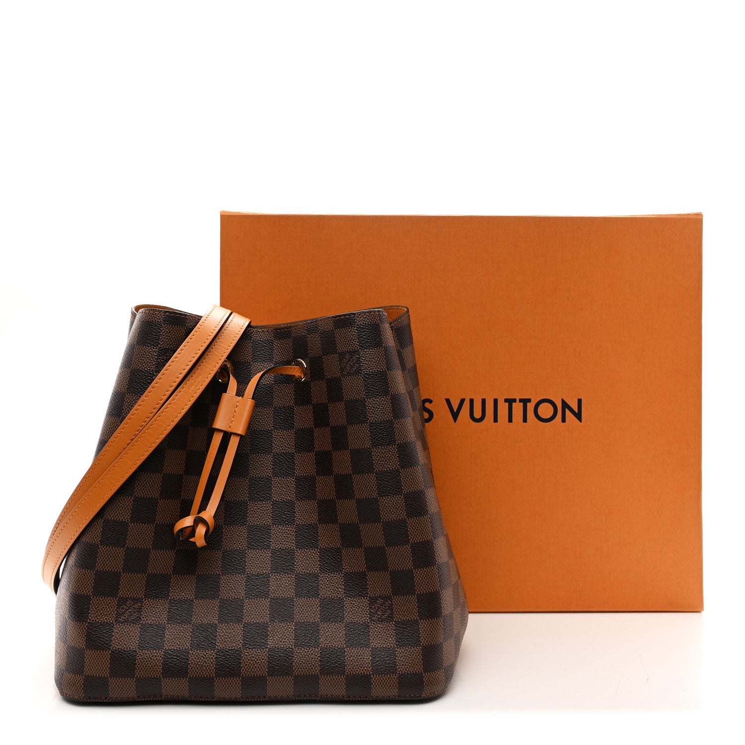 Damier Ebene Neonoe MM Safran