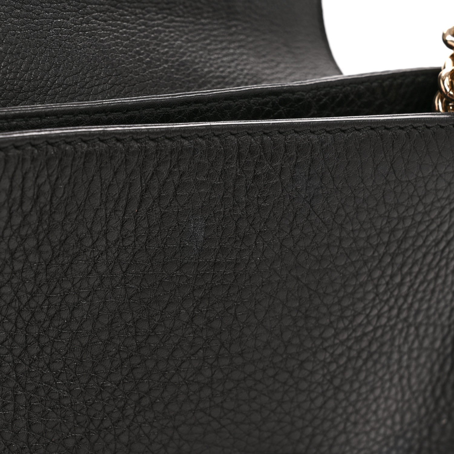 Pebbled Calfskin Small Soho Flap Crossbody Black