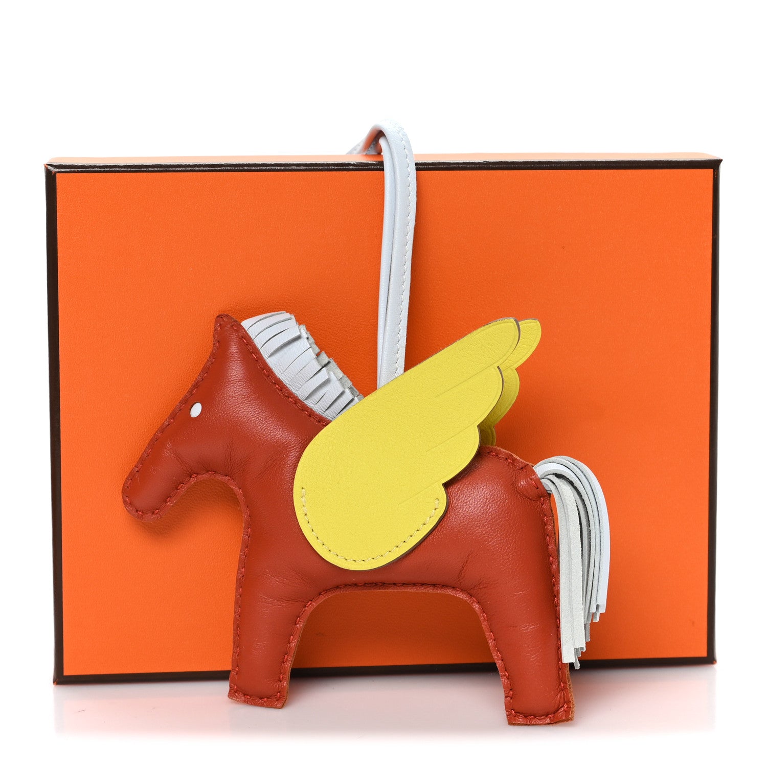 Milo Lambskin Grigri Rodeo Pegase Horse Bag Charm MM Cornaline