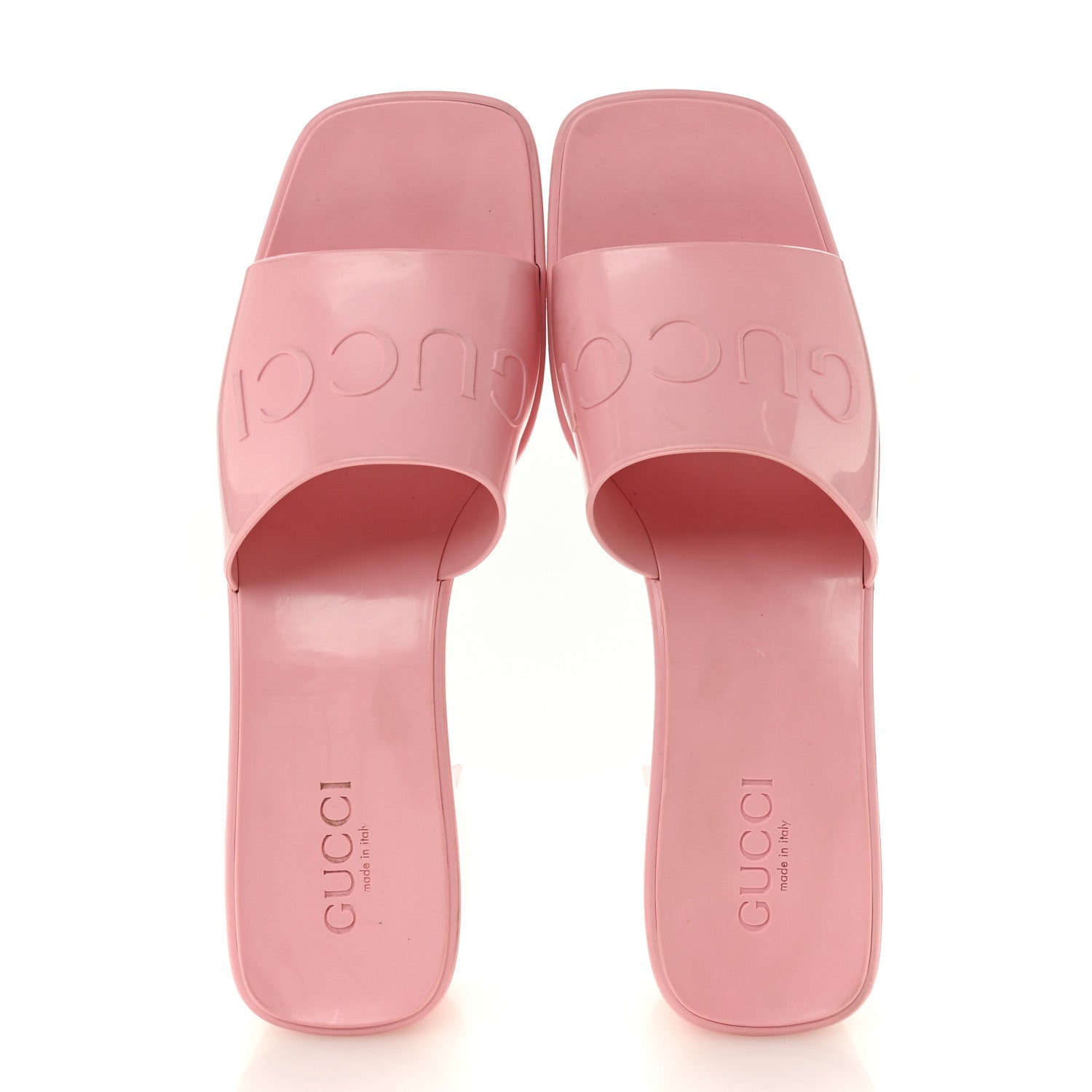 Rubber Gucci Logo Womens Platform 20/60mm Slide Sandals 41 Wild Rose