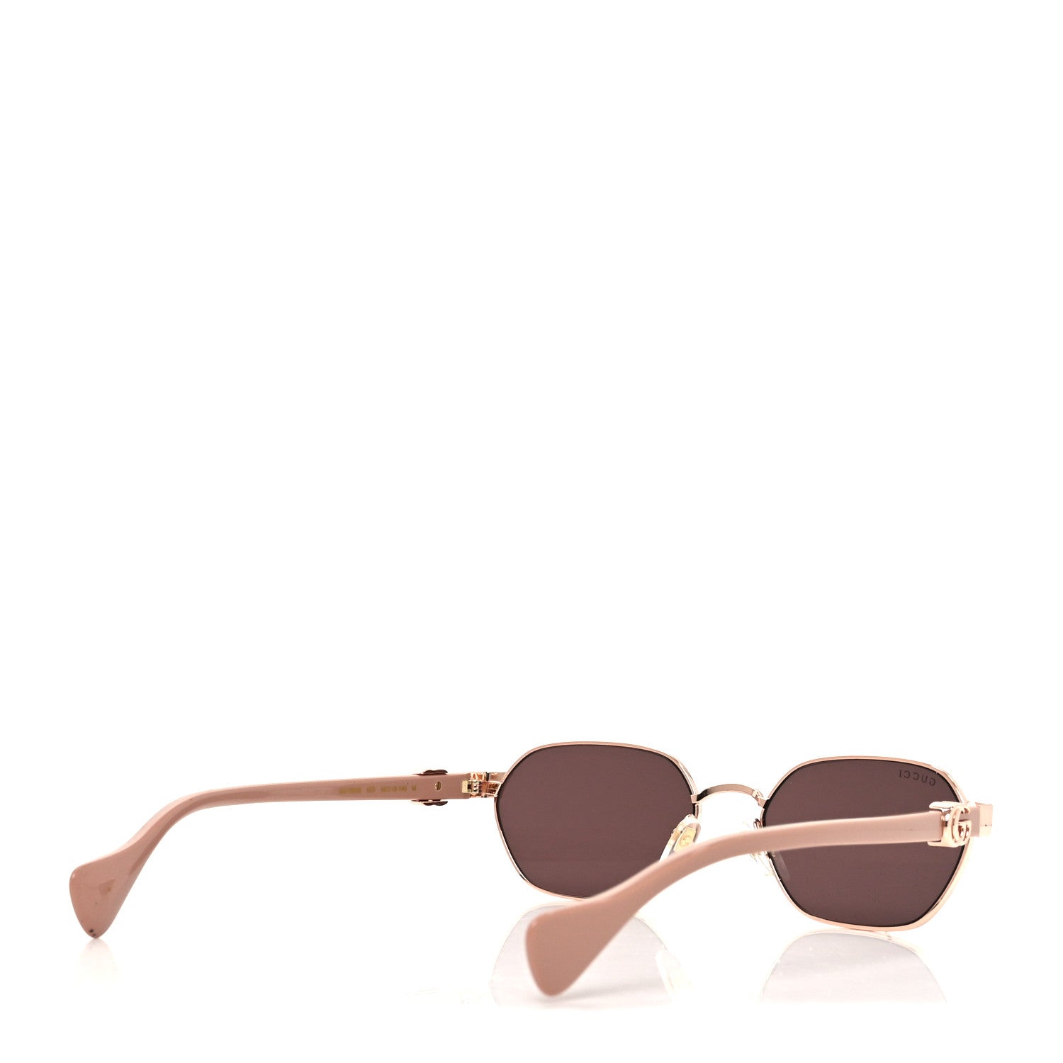 Metal Acetate Rectangular Frame Sunglasses GG1593S Rose Gold Pink