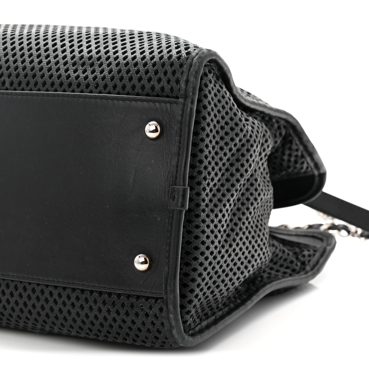 Calfskin Perforated Up In The Air Tote Black