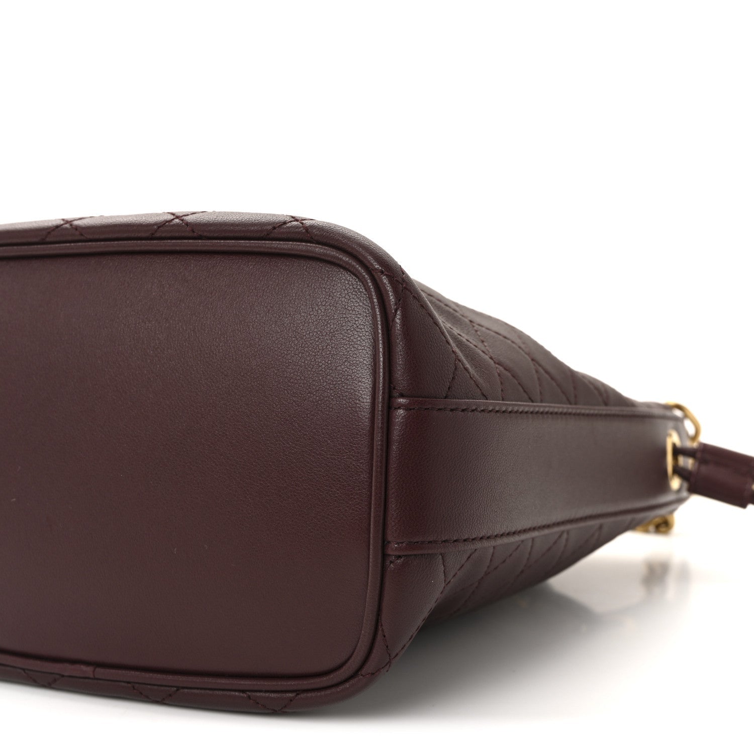 Lambskin Carre Quilted Cassandre Small Bucket Bag Hot Wine