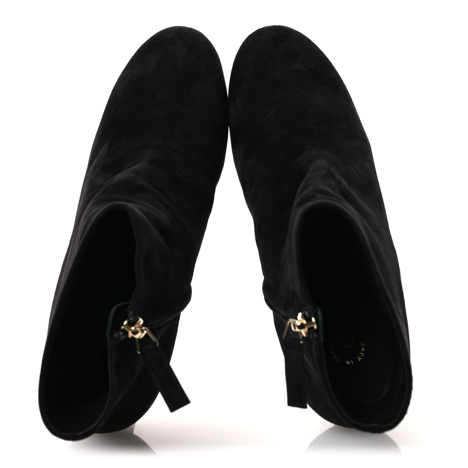 Suede Grosgrain CC Short Boots 36.5 Black