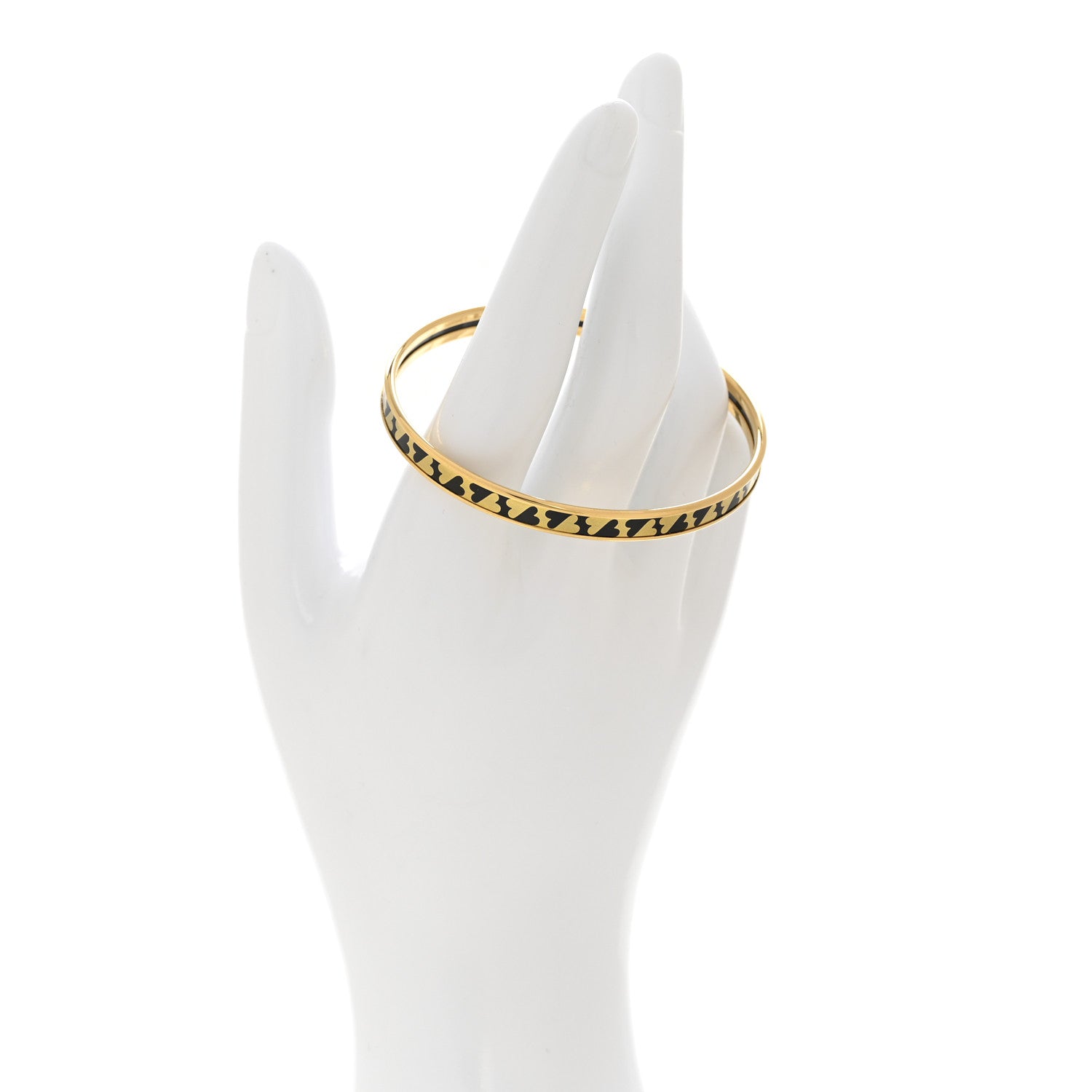 Enamel Printed Extra Narrow Cartes A Jouer Bracelet 62 Or Black