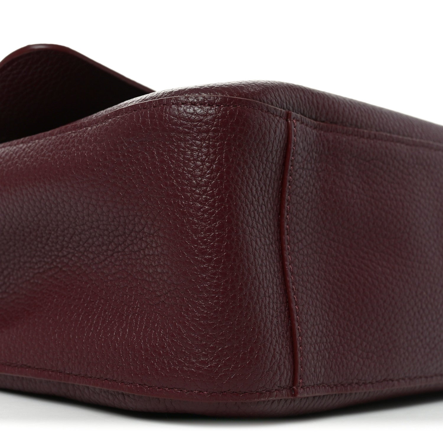 Grained Calfskin Small Souplissimo Maxi Flap Burgundy