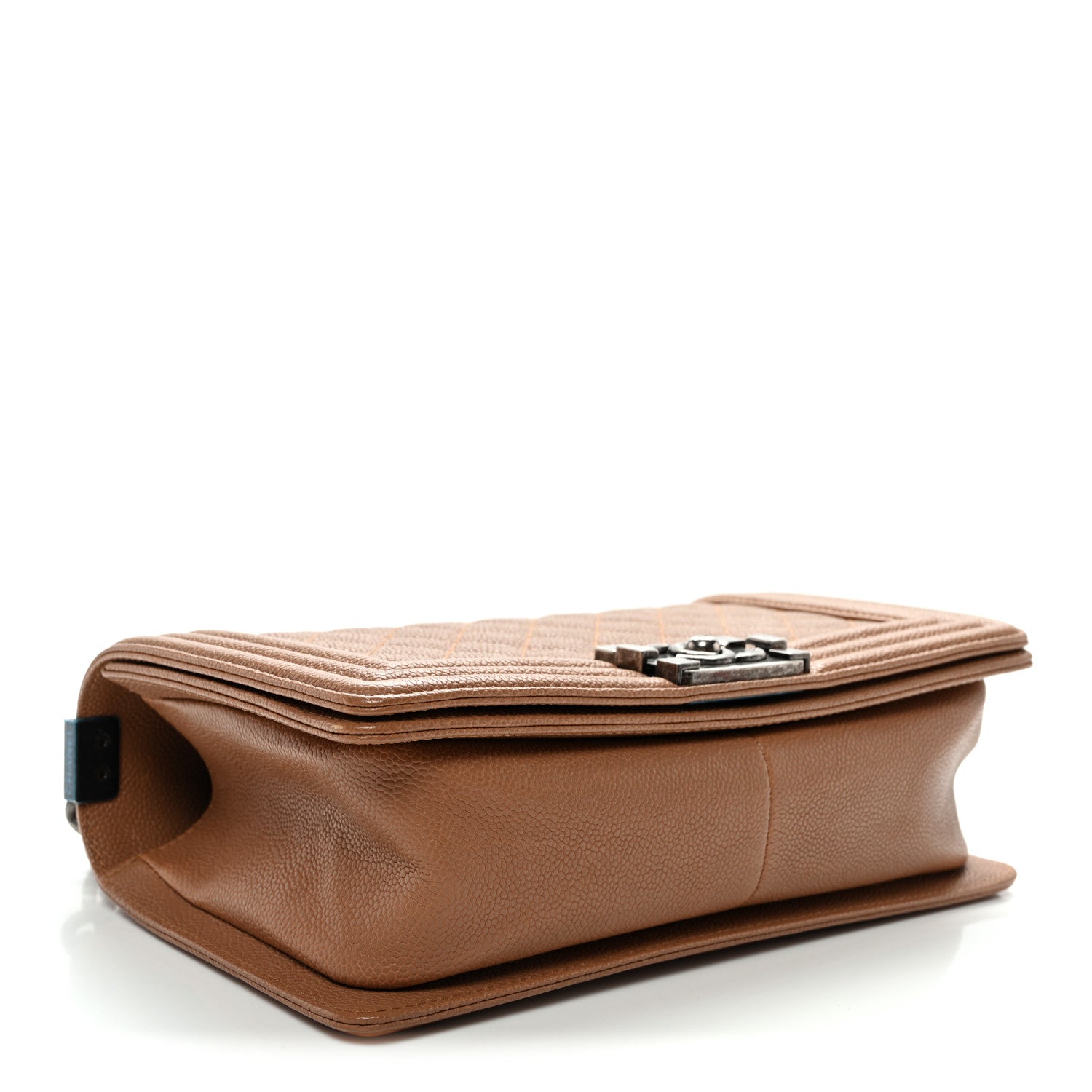 Caviar Quilted Medium Boy Flap Light Brown