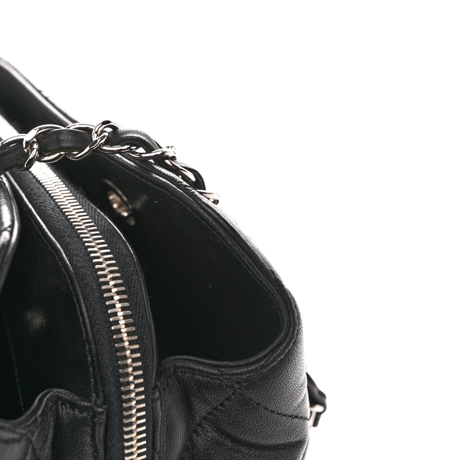 Lambskin Quilted Chic and Soft Shopping Tote Black