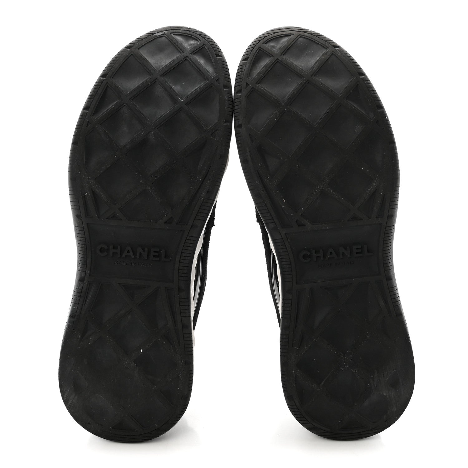 Suede Calfskin Nylon Grosgrain CC Sneakers 37 Black