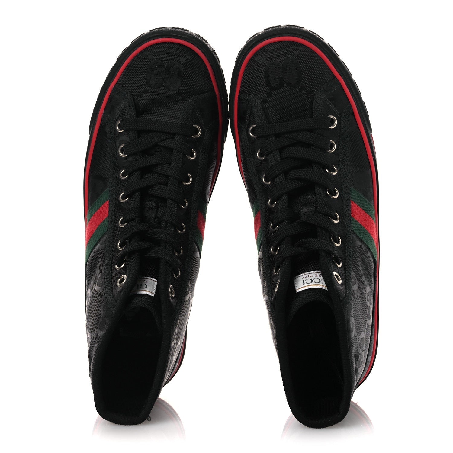 Econyl Nylon Web Monogram Off The Grid Womens 1977 Tennis High Top Sneakers 39 Black