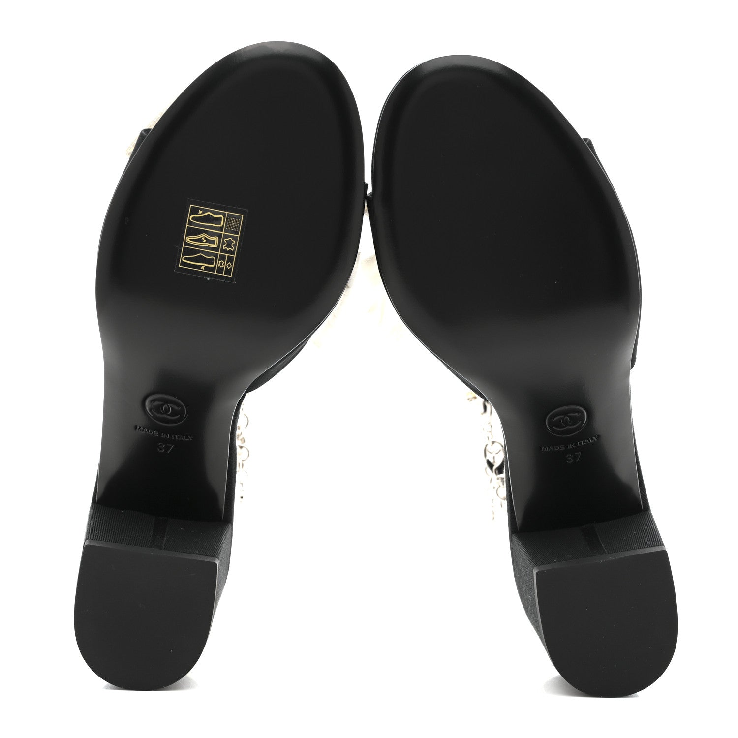 Silk Pearl Ankle Strap Sandals 37 Black White