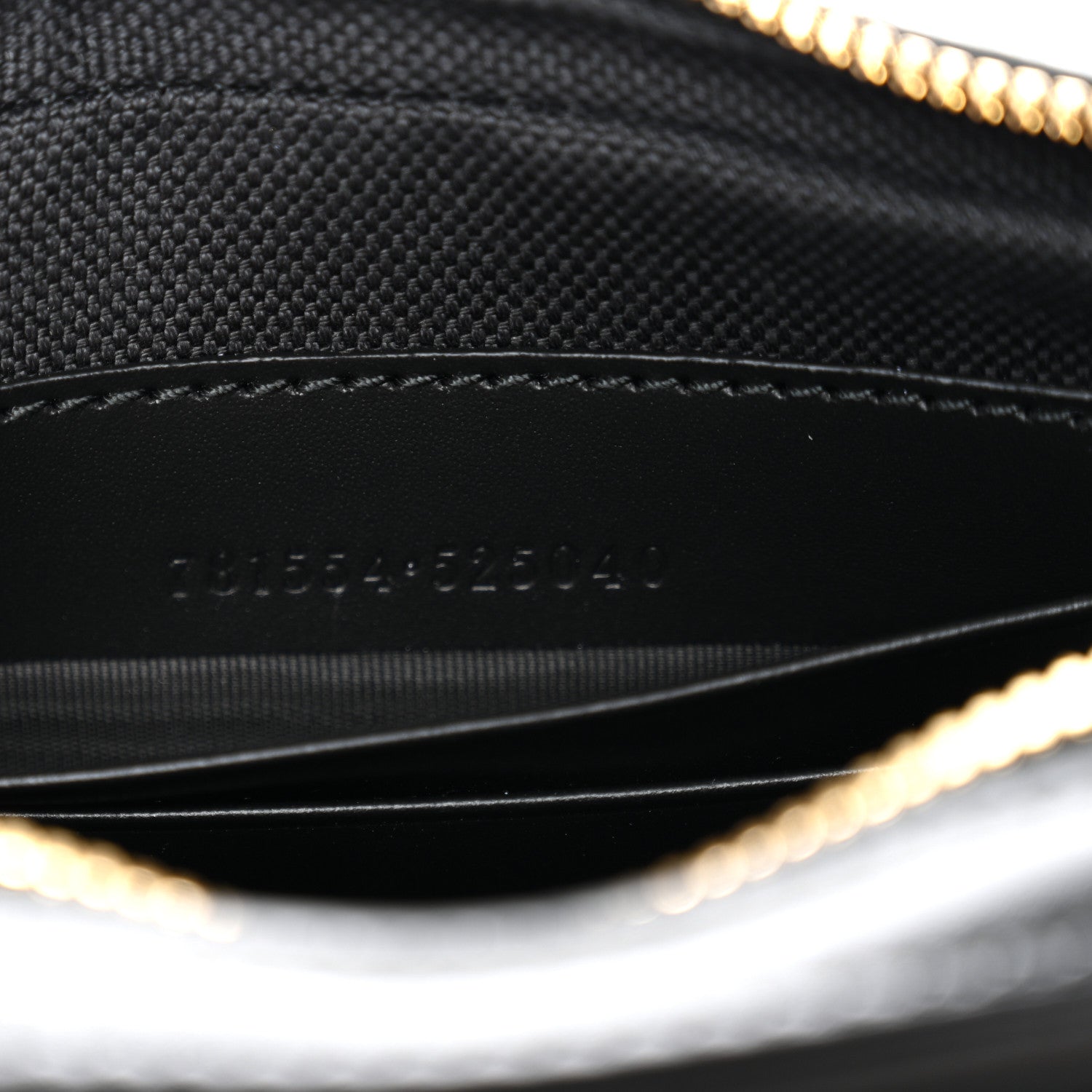 Calfskin GG Super Mini Debossed Chain Wallet Black