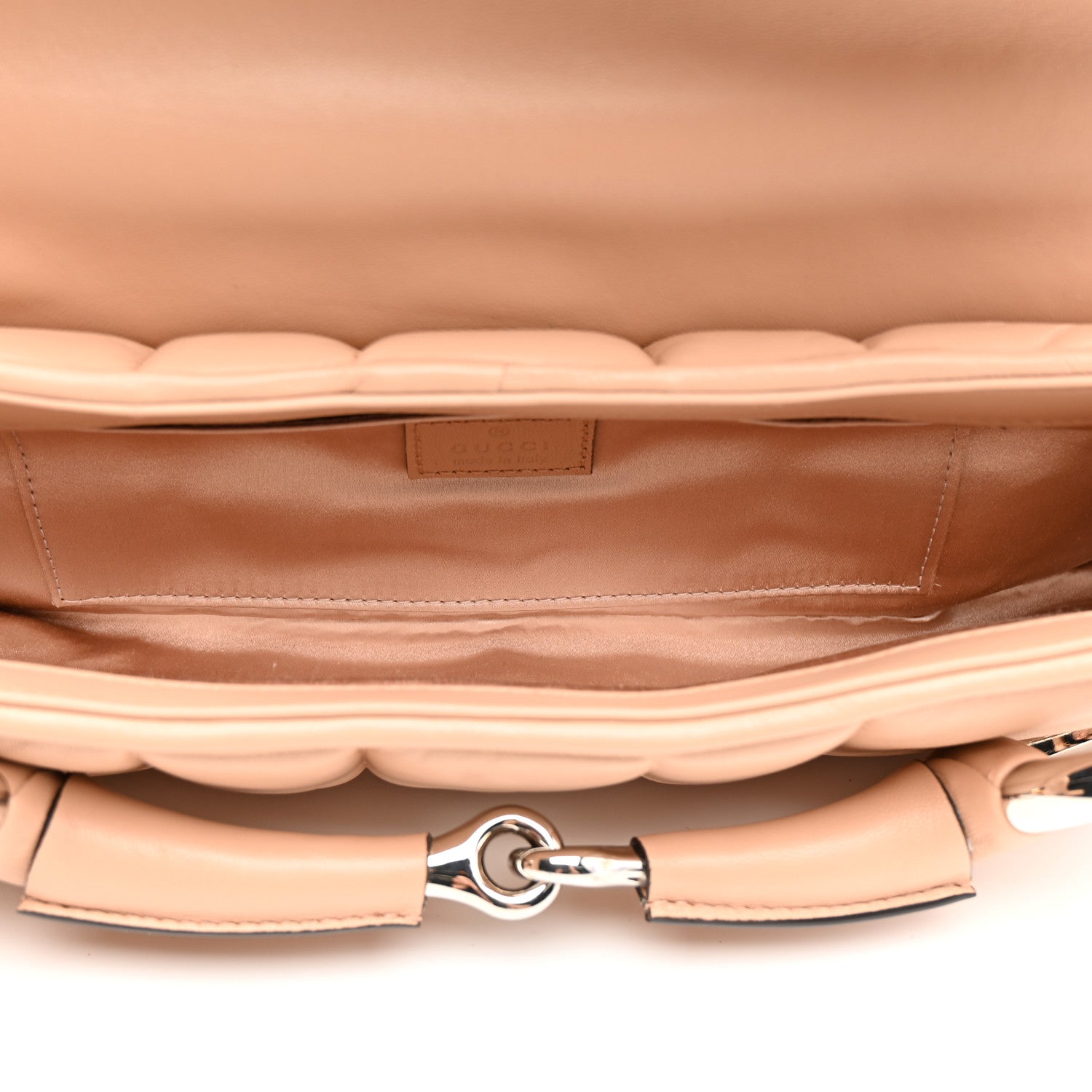 Nappa Vertical Matelasse Medium Maxi Horsebit Chain Shoulder Bag Pink Sand