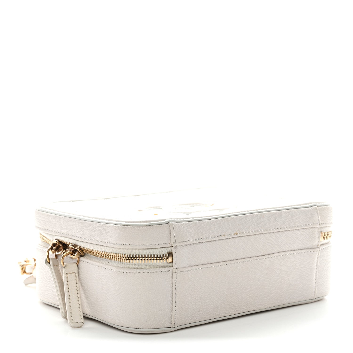 Caviar Quilted Medium CC Filigree Vanity Case White