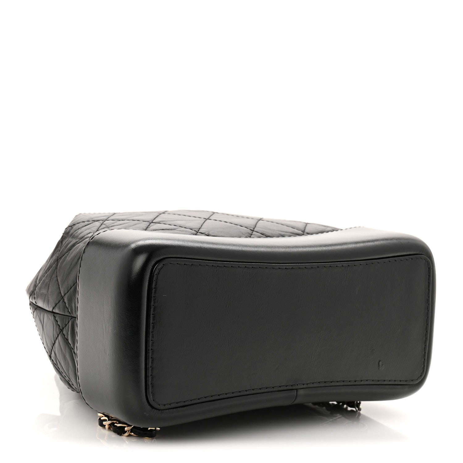 Aged Calfskin Quilted Small Gabrielle Backpack Black