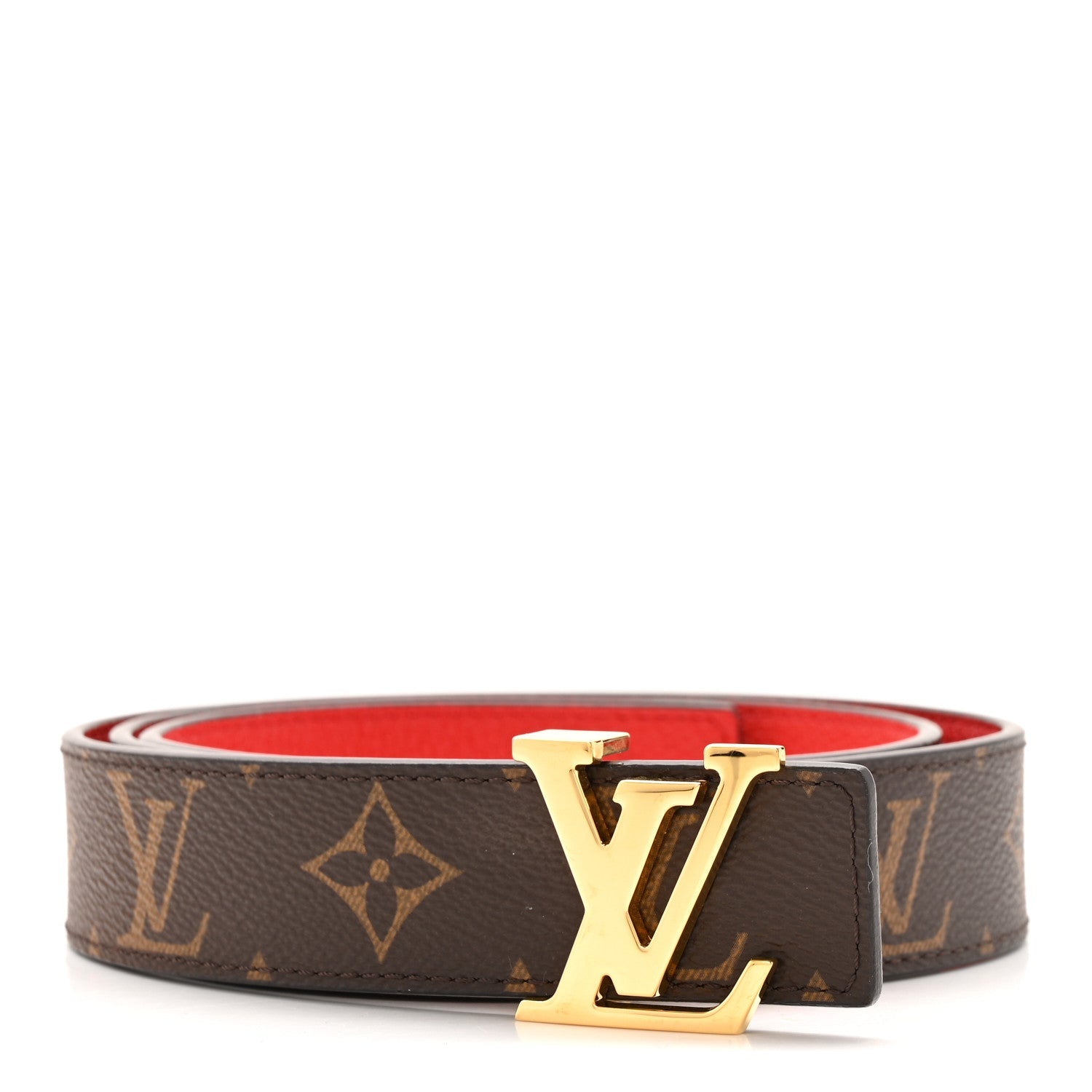 Monogram 30mm LV Initiales Reversible Belt 90 36 Coquelicot