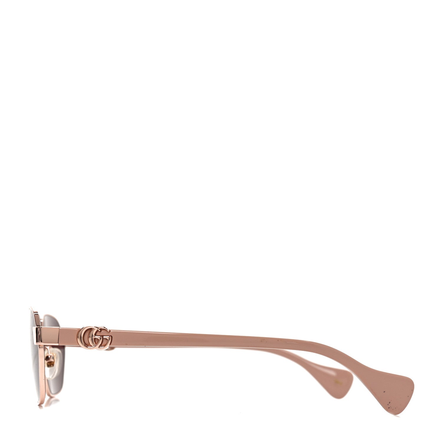 Metal Acetate Rectangular Frame Sunglasses GG1593S Rose Gold Pink