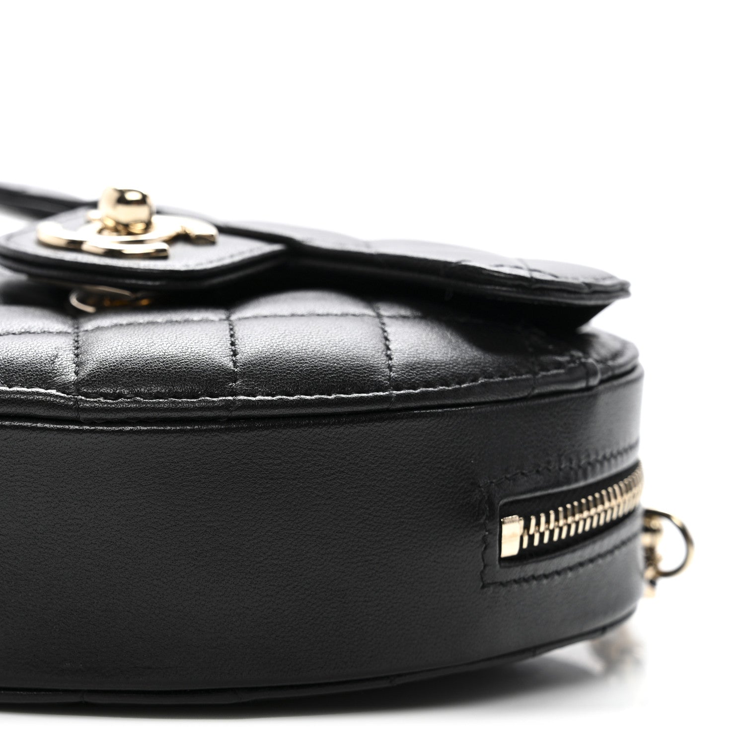 Lambskin Quilted CC In Love Heart Clutch With Chain Black