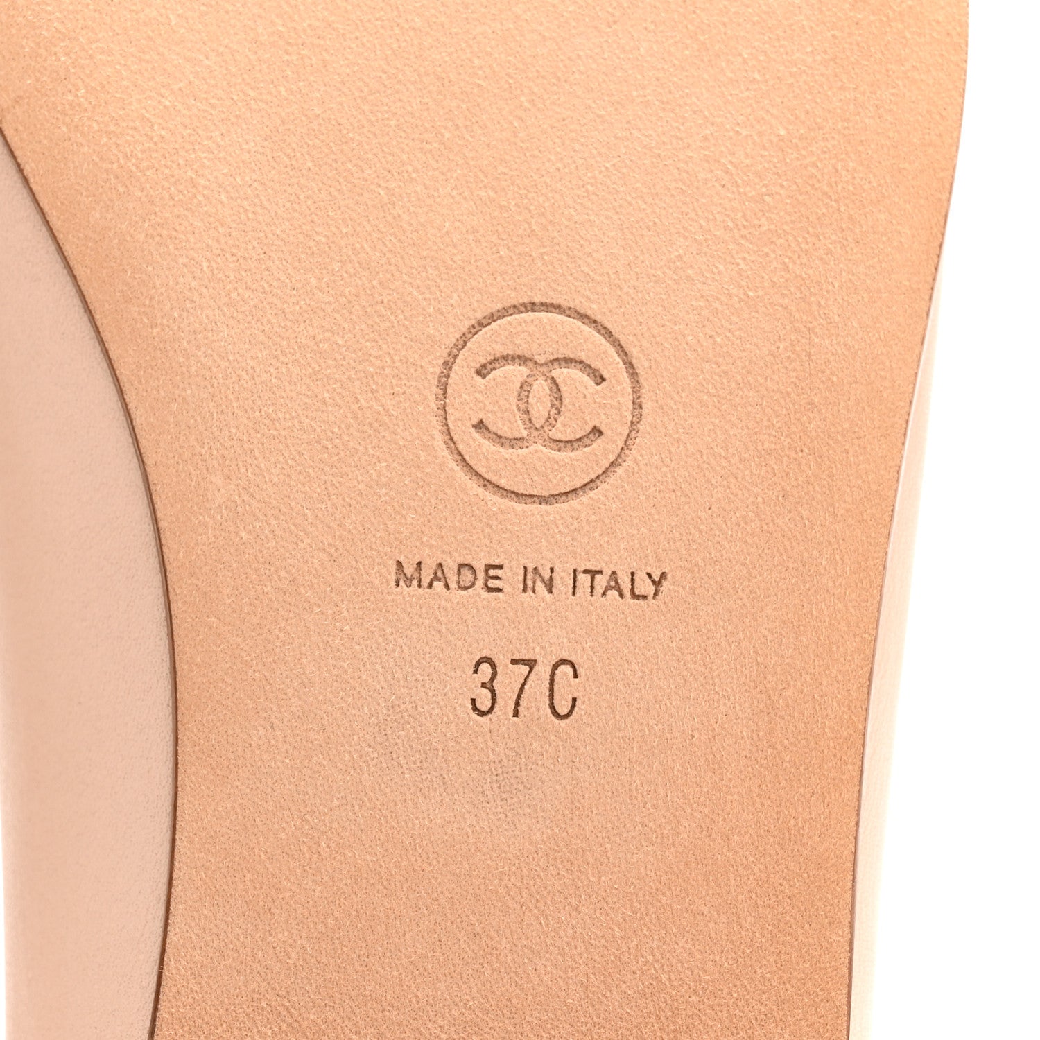 Lambskin Cap Toe CC Ballerina Flats 37 Beige