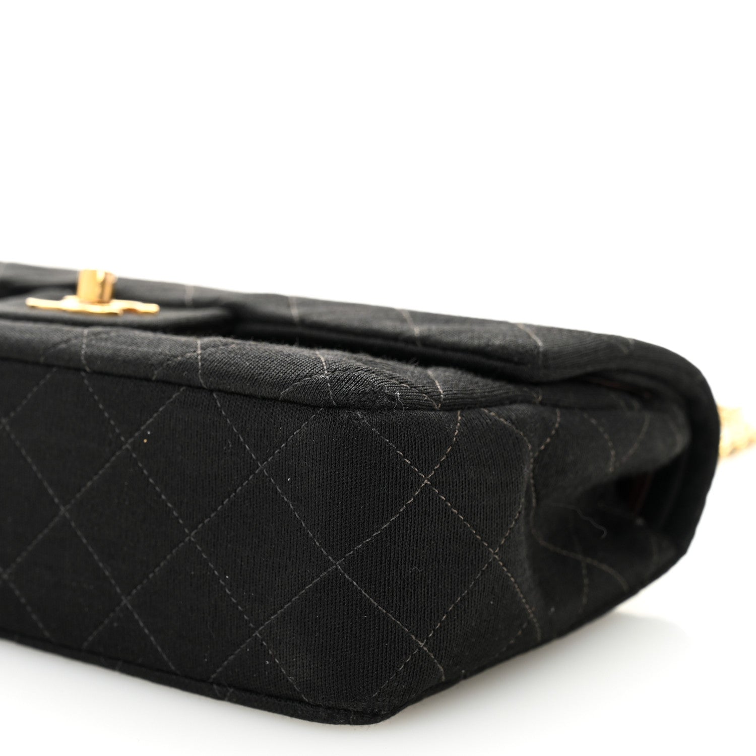 Jersey Quilted Small Double Flap Black