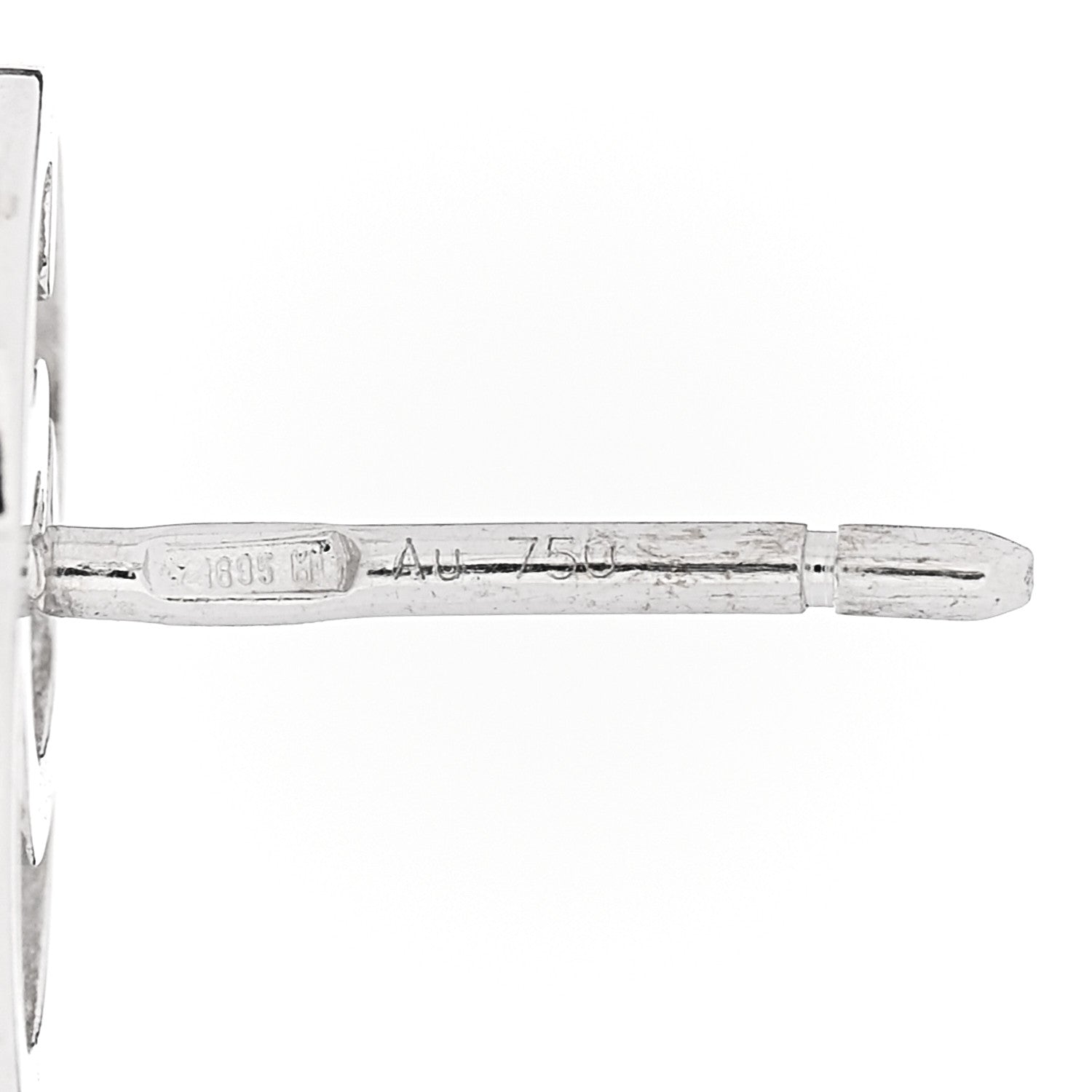 18K White Gold Running G Stud Earrings