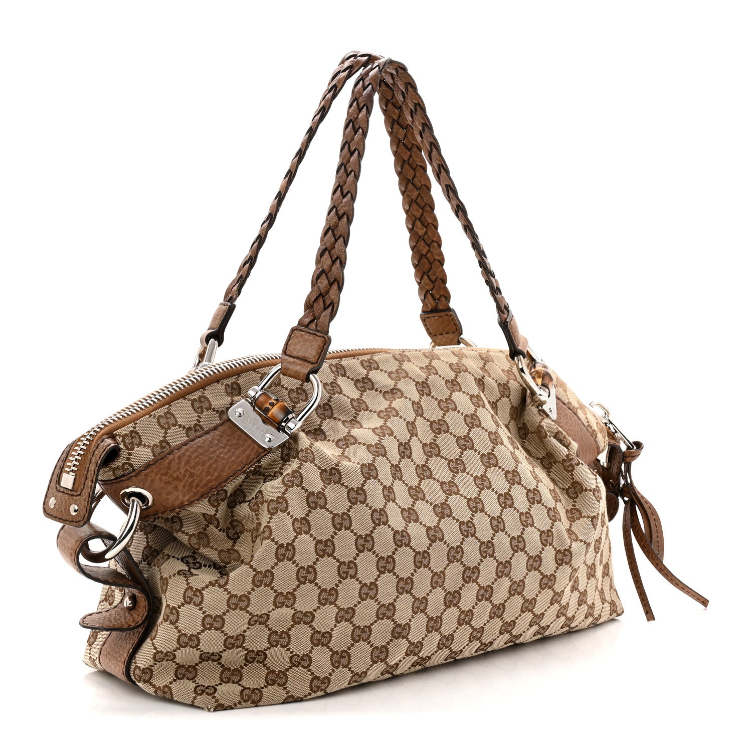 Monogram Bamboo Bar Medium Tote Brown
