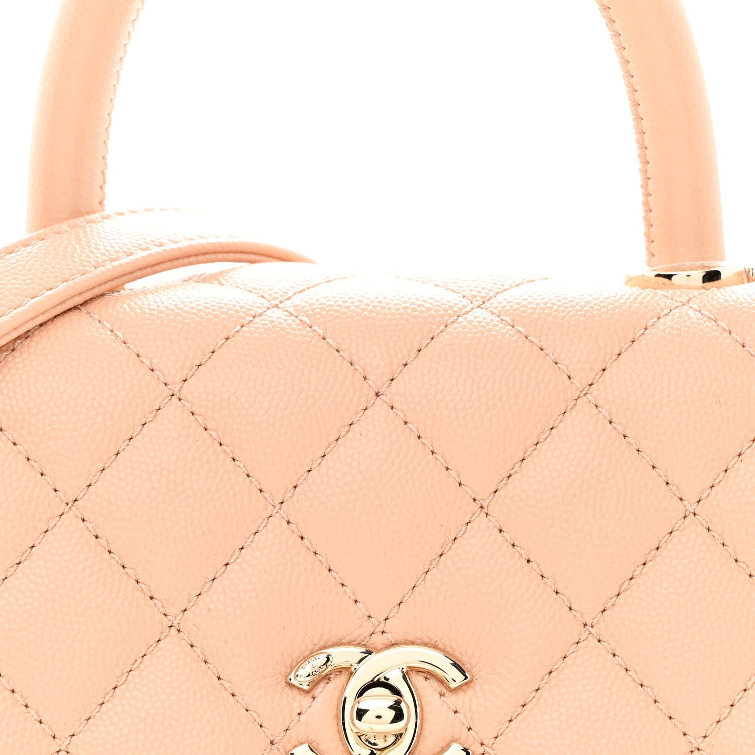 Caviar Quilted Mini Coco Handle Flap Light Pink