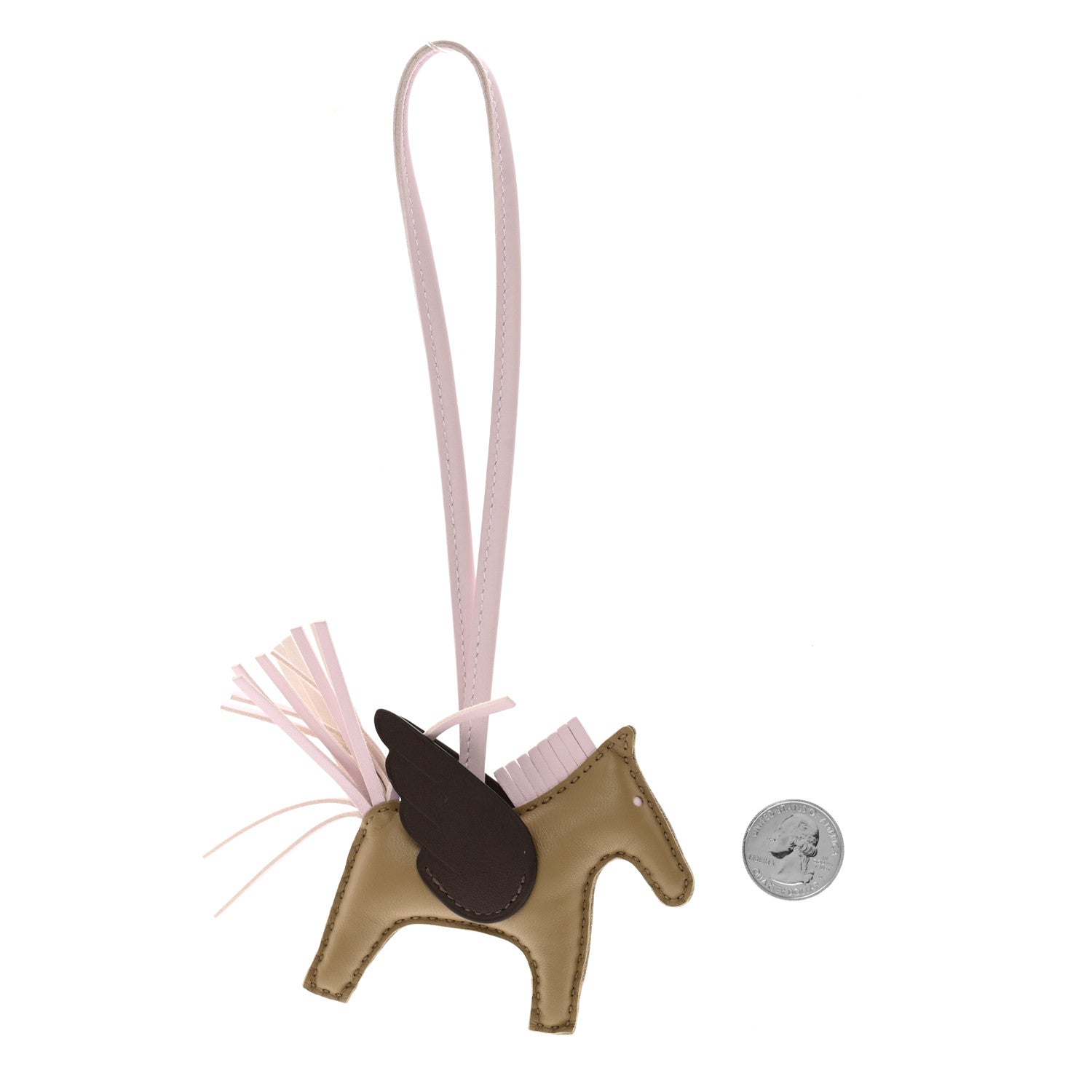 Milo Lambskin Grigri Rodeo Pegase Horse Bag Charm PM Beige Marfa Mauve Pale Moka
